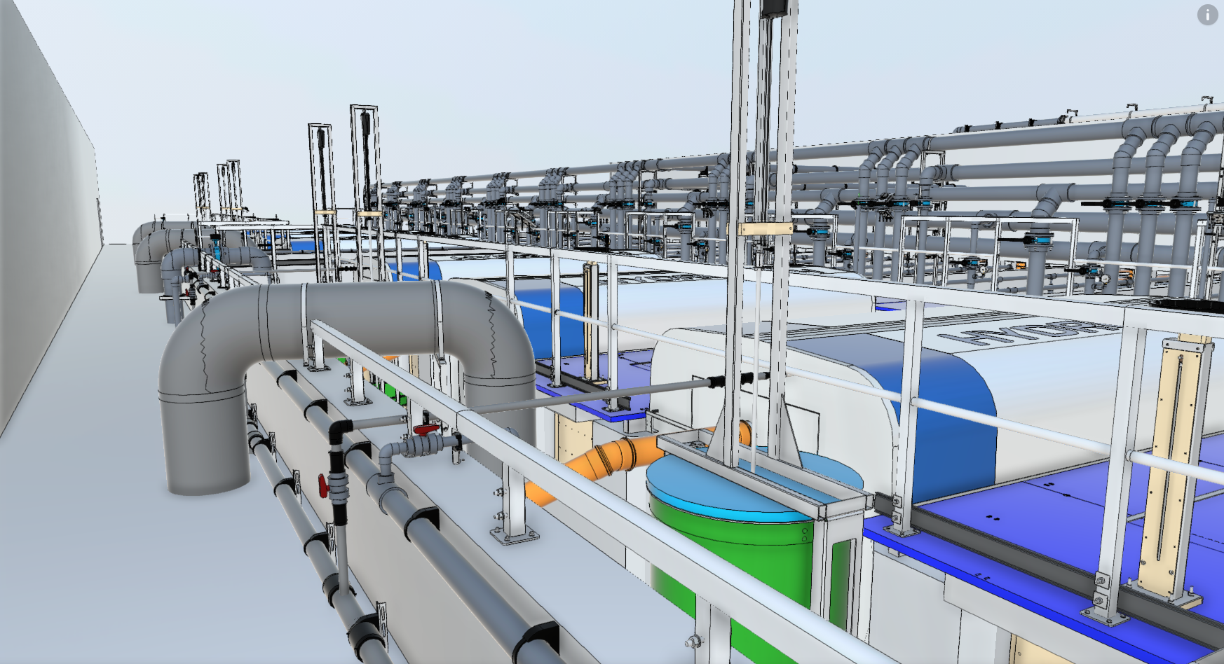 Coordenação BIM multidisciplinar — sistema de aquacultura